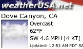 Click for Forecast for Dove Canyon, California from weatherUSA.net